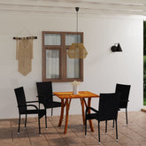 3 Piece Garden Dining Set Black
